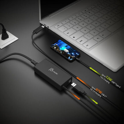 j5create 100W PD USB-C Súper Cargador con 6 conectores DC y puerto USB-A