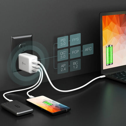 j5create 65W GaN Cargador de Pared USB 1 USB-A 2 USB-C PD 3.0 QC 3.0