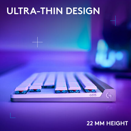 Logitech G G515 LIGHTSPEED Teclado Mecánico Gaming Inalámbrico TKL Blanco GL Linear 36h Batería RGB
