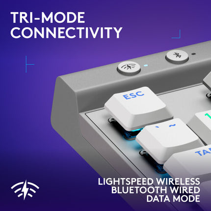 Logitech G G515 LIGHTSPEED Teclado Mecánico Gaming Inalámbrico TKL Blanco GL Linear 36h Batería RGB