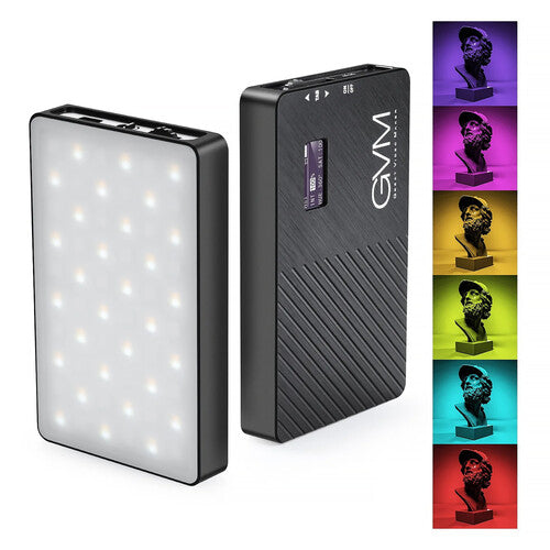GVM 8RS Luz LED RGB para cámara Panel 4.6x2.8" 225 Lux Ajustable 2700-7500K