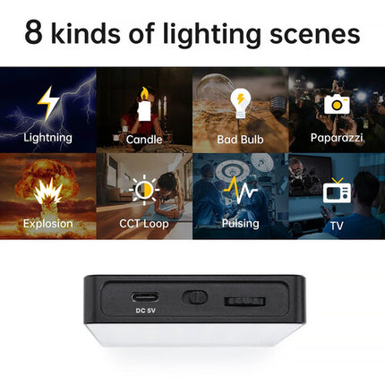 GVM 8RS Luz LED RGB para cámara Panel 4.6x2.8" 225 Lux Ajustable 2700-7500K