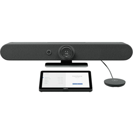 Logitech Rally Bar Mini Kit de videoconferencia 4K con controlador táctil y micrófono modular para salas pequeñas