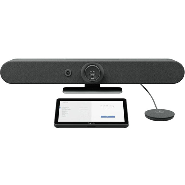 Logitech Rally Bar Mini Kit de videoconferencia 4K con controlador táctil y micrófono modular para salas pequeñas