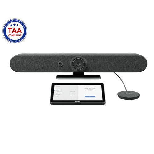Logitech Rally Bar Mini Kit de videoconferencia 4K con controlador táctil y micrófono modular para salas pequeñas