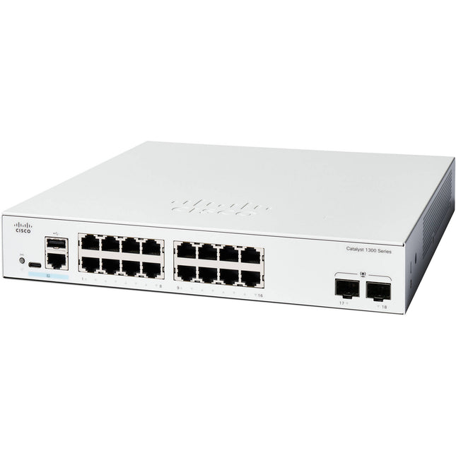 Cisco Catalyst C1300-16T-2G Switch de Red Gestionado 16 Puertos Gigabit 36 Gb/s 2 Puertos SFP Kit de Montaje