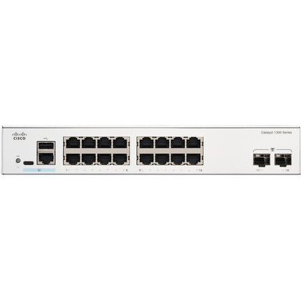 Cisco Catalyst C1300-16T-2G Switch de Red Gestionado 16 Puertos Gigabit 36 Gb/s 2 Puertos SFP Kit de Montaje