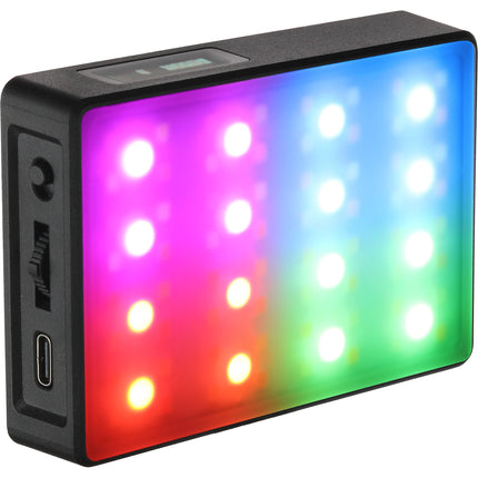 Genaray RGB-CP425-PIX Panel LED RGB compacto con batería integrada 185 Lux y 3.7 x 2.4 pulgadas