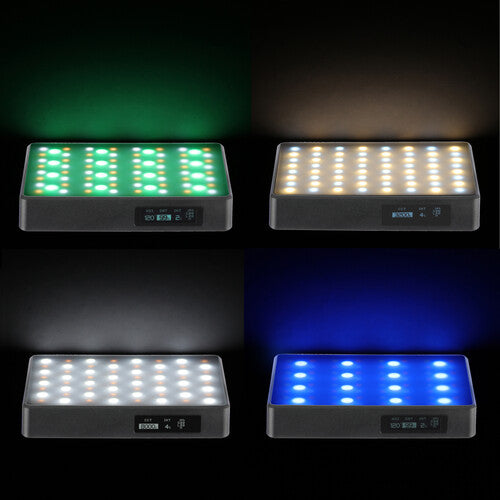Genaray RGB-CP425-PIX Panel LED RGB compacto con batería integrada 185 Lux y 3.7 x 2.4 pulgadas