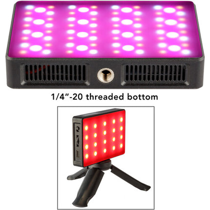 Genaray RGB-CP425-PIX Panel LED RGB compacto con batería integrada 185 Lux y 3.7 x 2.4 pulgadas