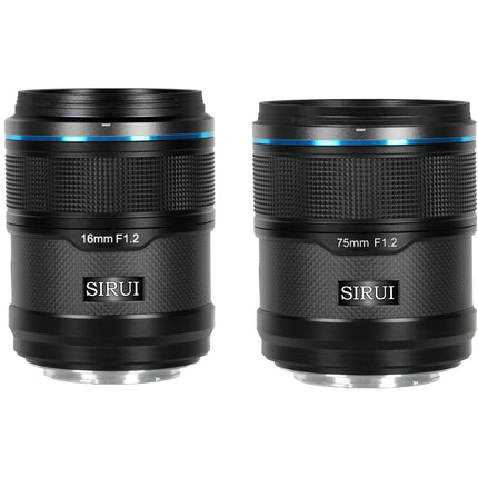 Sirui Sniper 2 Kit de lentes 16mm f1.2 y 75mm f1.2 con estuche rígido para Sony E