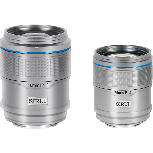 Sirui Sniper Kit de lentes 16mm f/12 y 75mm f/12 con estuche rígido para Sony E Silver