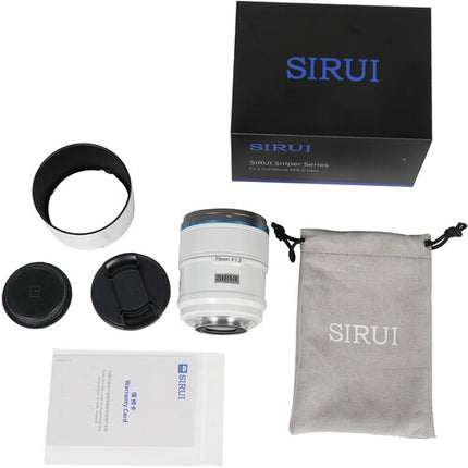 Sirui Sniper 75mm f1.2 Lente Autofoco Telefoto APS-C Blanco con Estuche