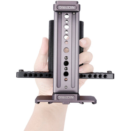 Niceyrig Soporte Plegable para Tablet con Doble Empuñadura 7.9 a 10.5 Pulgadas 4 Monturas Cold Shoe