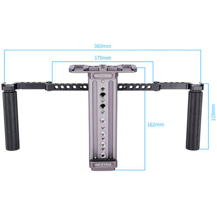 Niceyrig Soporte Plegable para Tablet con Doble Empuñadura 7.9 a 10.5 Pulgadas 4 Monturas Cold Shoe