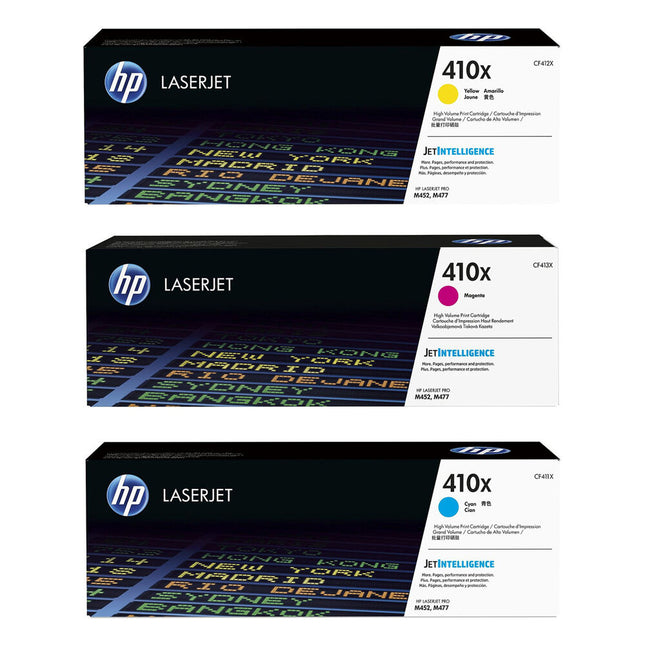 Cartucho de tóner HP 410X High Yield para LaserJet Cyan Amarillo Magenta