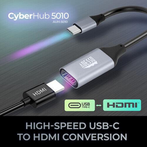 Adaptador Adesso USB-C a HDMI 4K Macho Hembra 15 cm Compacto Durable