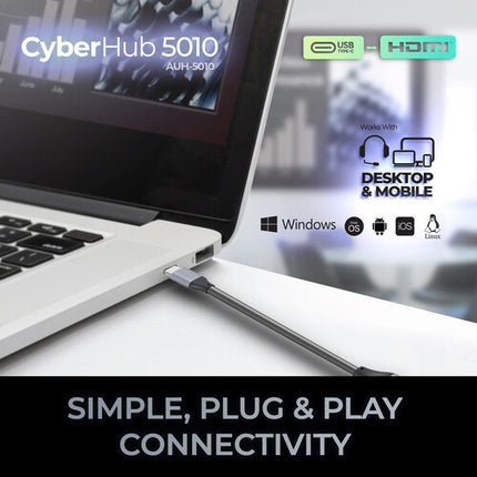 Adaptador Adesso USB-C a HDMI 4K Macho Hembra 15 cm Compacto Durable