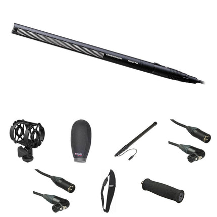 Sennheiser MKH 416-P48U3 Micrófono Shotgun Resistente a la Humedad Kit Deluxe con Boompole y Accesorios