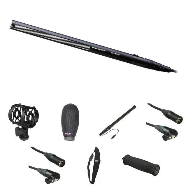 Sennheiser MKH 416-P48U3 Micrófono Shotgun Resistente a la Humedad Kit Deluxe con Boompole y Accesorios
