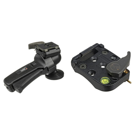 Manfrotto 322RC2 Cabeza esférica con placa rápida 200PL-14 y adaptadores 322RA sólida carga 11 lb