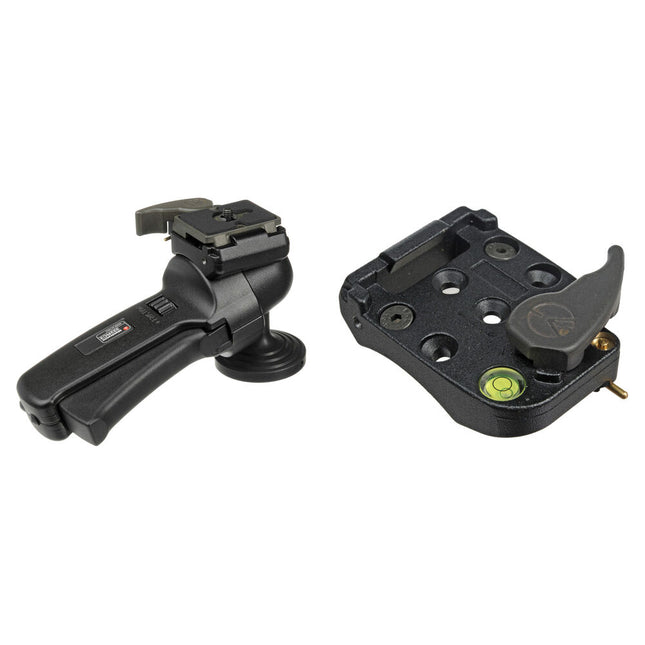 Manfrotto 322RC2 Cabeza esférica con placa rápida 200PL-14 y adaptadores 322RA sólida carga 11 lb