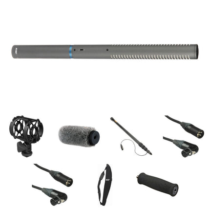 Audio-Technica AT897 Micrófono Shotgun con Boompole aluminio 7.5 pies y Parabrisas Auray