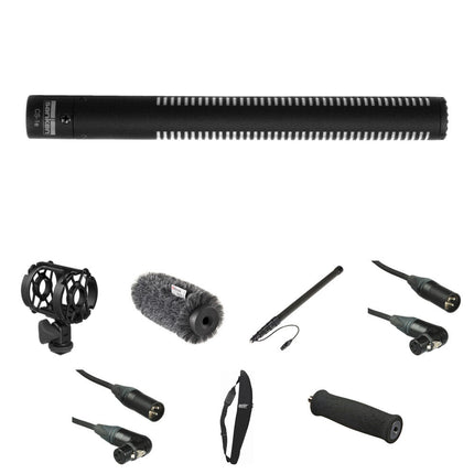 Sanken CS-1e Micrófono Shotgun Corto Resistente a la Humedad con Boompole de Grafito y Paravientos Rycote
