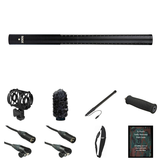 RODE NTG3B Micrófono Escopeta Resistente a Humedad con Kit Deluxe y Boompole de Grafito