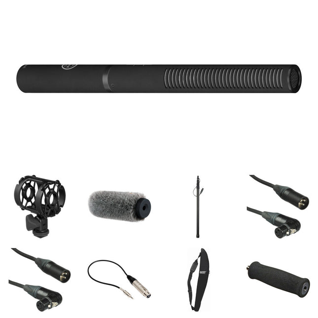 Senal MC24-EL Micrófono Shotgun Hipercardioide para Grabación con Cable Boompole de Aluminio y Filtro Paso Alto Seleccionable
