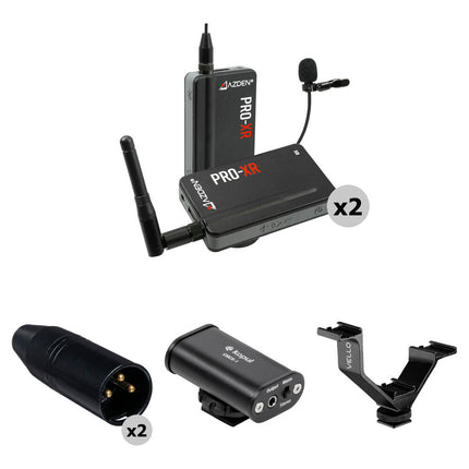 Azden PRO-XR Sistema de Micrófono Lavalier Inalámbrico 2 Personas 14h Batería