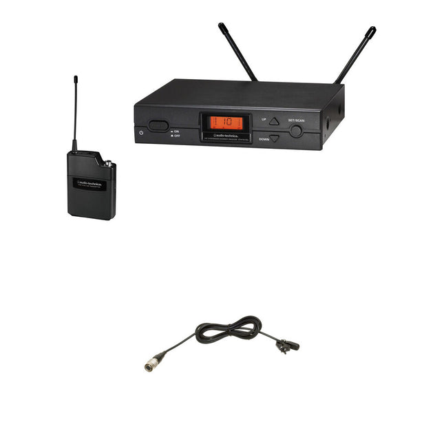 Audio-Technica 2000 Series ATW-2110b Sistema Inalámbrico UHF con Micrófono Lavalier Omni 10 Frecuencias