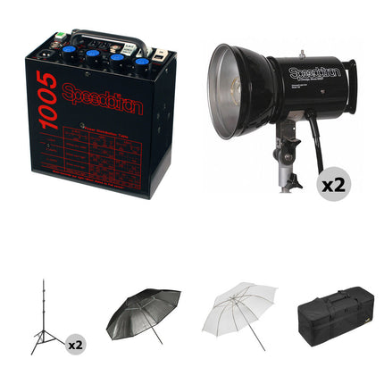 Speedotron 1005 CC Kit de Estudio Digital 2 Cabezas con Luz Modelo y Reflectores