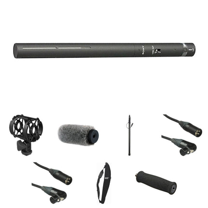 Sony ECM-674 Micrófono Shotgun con Boompole de Aluminio y Filtro Low-Cut