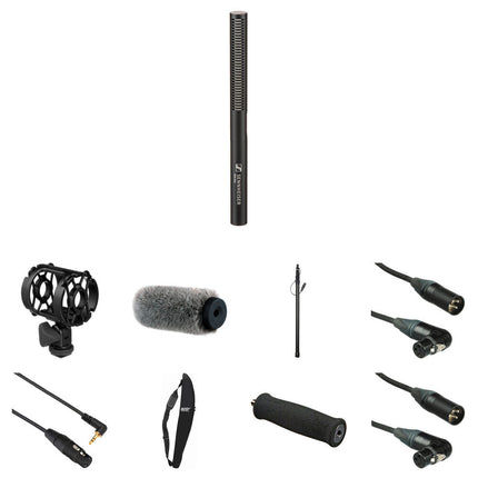 Sennheiser MKE 600 Micrófono Shotgun con Boompole de Aluminio y Filtro 100 Hz