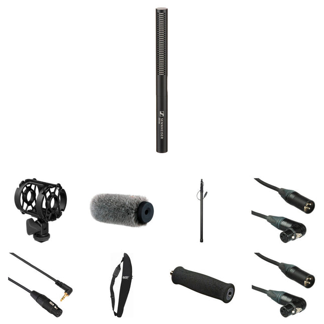 Sennheiser MKE 600 Micrófono Shotgun con Boompole de Aluminio y Filtro 100 Hz