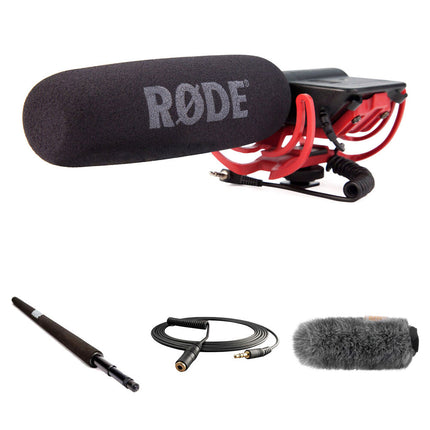 RODE VideoMic Micrófono Escopeta para Cámara con Boompole 10 pies y Paravientos