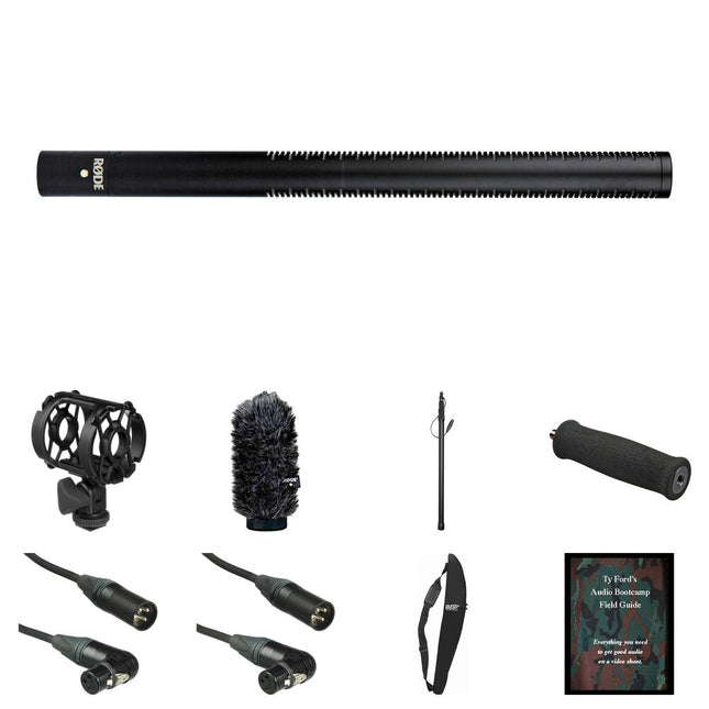 RODE NTG3B Micrófono Shotgun Resistente a la Humedad Con Boompole de Aluminio