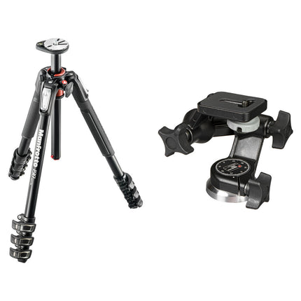 Manfrotto MT190XPRO4 Trípode de Aluminio 67" con Cabezal 3D Junior 056