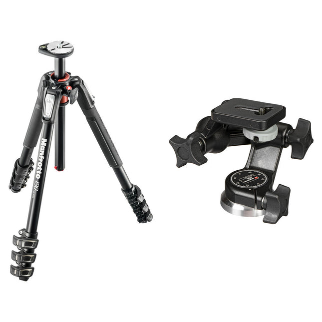 Manfrotto MT190XPRO4 Trípode de Aluminio 67" con Cabezal 3D Junior 056