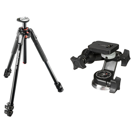 Manfrotto MT190XPRO3 Trípode de Aluminio 67 Pulg Alto y 6 6 lb Capacidad con Cabezal 3D Junior 056