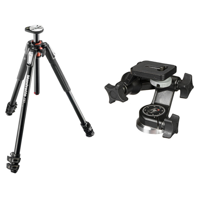 Manfrotto MT190XPRO3 Trípode de Aluminio 67 Pulg Alto y 6 6 lb Capacidad con Cabezal 3D Junior 056