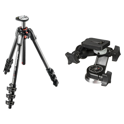 Manfrotto MT190CXPRO4 trípode fibra carbono altura 170 cm kit con rótula 3D Junior 056