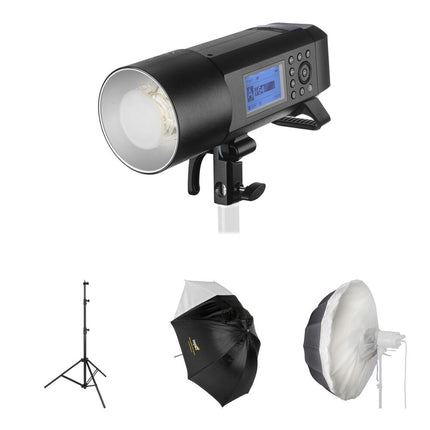 Godox Bundle of Joy Kit de Iluminación Flash AD400Pro Paraguas 152 cm Soporte 2.9 m