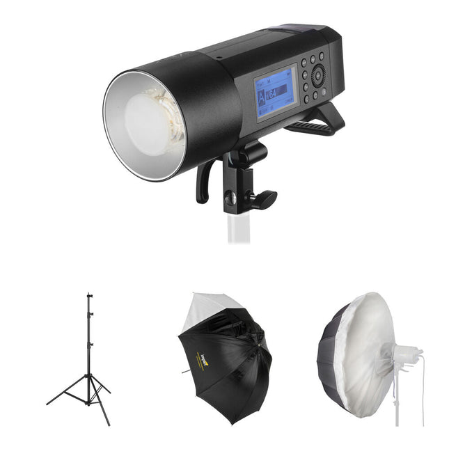Godox Bundle of Joy Kit de Iluminación Flash AD400Pro Paraguas 152 cm Soporte 2.9 m