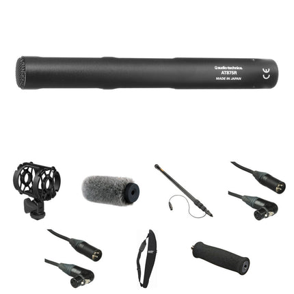 Audio-Technica AT875R Micrófono Escopeta Corto Kit Grabación 90Hz-20kHz 7.5ft Boompole