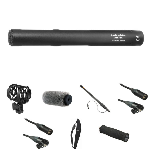 Audio-Technica AT875R Micrófono Escopeta Corto Kit Grabación 90Hz-20kHz 7.5ft Boompole