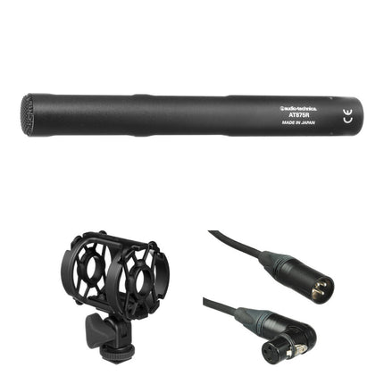 Audio-Technica AT875R Micrófono Shotgun Corto Kit con Montura y Cable XLR 1.5'
