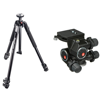 Manfrotto MT190X3 Trípode de Aluminio con Cabezal Geared 410 Junior