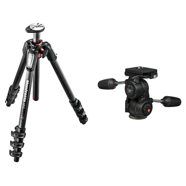 Manfrotto MT055CXPRO4 Trípode de Fibra de Carbono Altura 73 Pulgadas Capacidad 17.6 lb Cabezal 3 Vías 808RC4